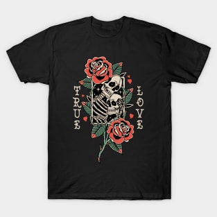 Skull Love Traditional Vintage Tattoo T-Shirt